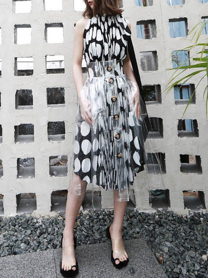 Chiffon Split-joint Polka-Dot Short Dress