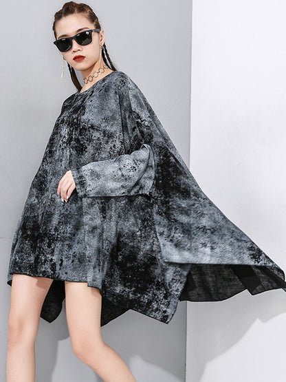 Original Cool Street Loose Irregularity Printed Round-Neck T-Shirts Tops