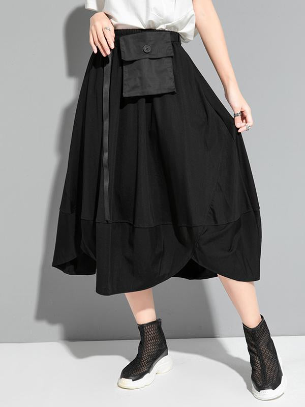 Original Solid Elasticity Waist Skirt