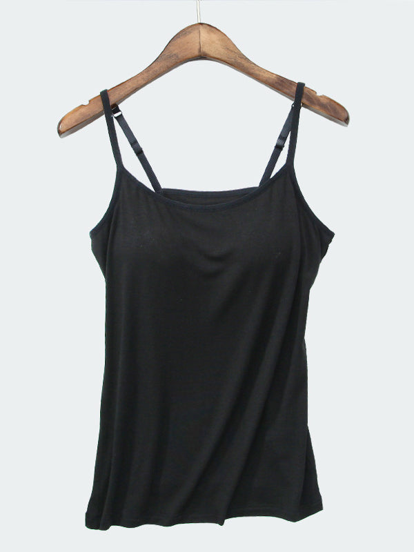 6 Colors Solid Color Spaghetti-Neck Bra Yoga Tops