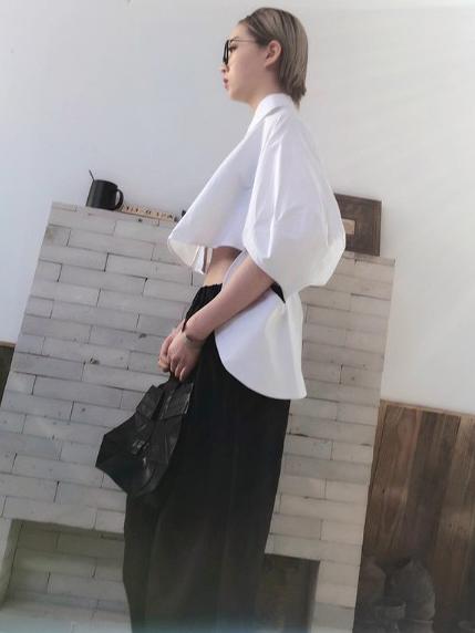 Solid Cropped Half-short Shirt