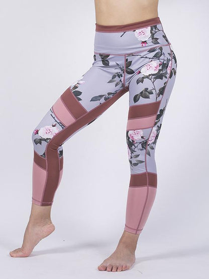 Mesh Flower Printed Yoga Leggings
