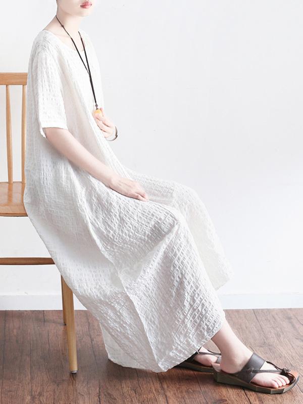Summer Jacquard Split-joint Split-front Long Dress