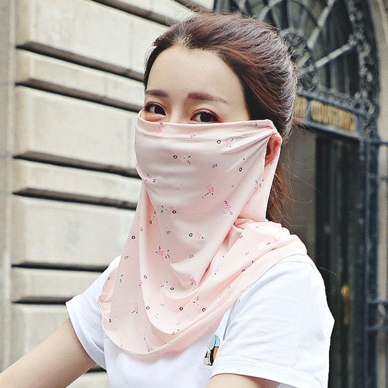 Floral Breathable Ice Silk Sunscreen Mask