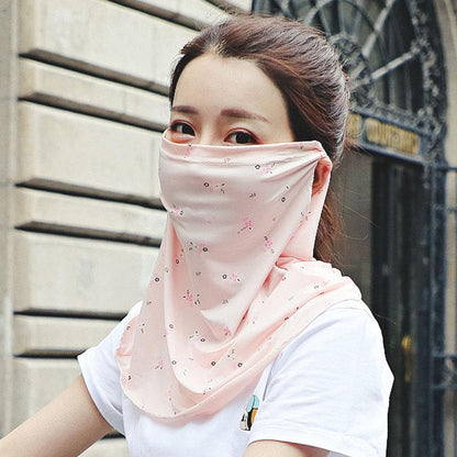 Floral Breathable Ice Silk Sunscreen Mask