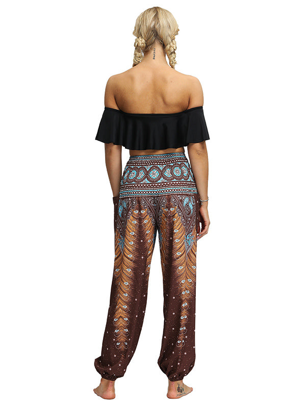 Bohemia Loose Printed Elastics Knickerbockers& Yoga Pants