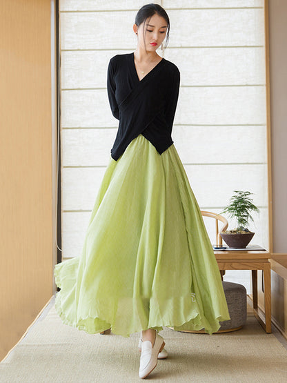Original Loose Simple Linen Cotton Skirt