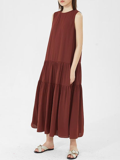 Casual Round-neck Sleeveless Long Dress
