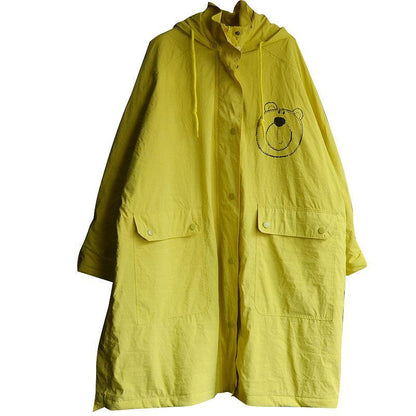 Cartoon Print Hoodies Loose Women Coat