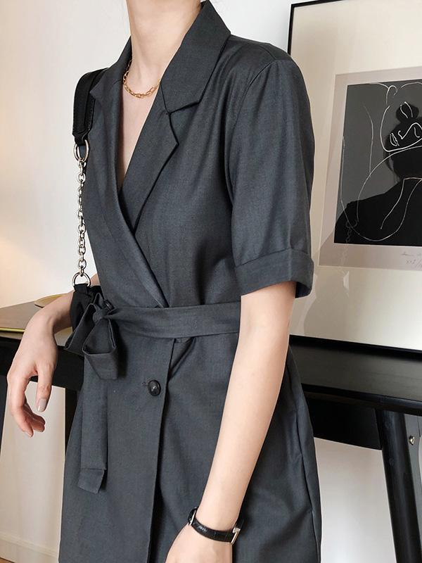 Original Solid Wide Leg Suit Jumpsuits