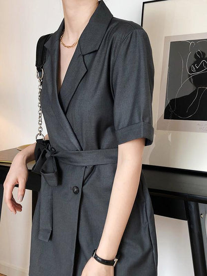 Original Solid Wide Leg Suit Jumpsuits