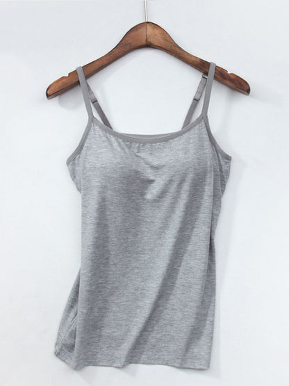 6 Colors Solid Color Spaghetti-Neck Bra Yoga Tops