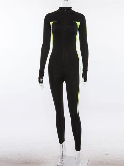 Fashion Color-block Yoga Jumpsuits