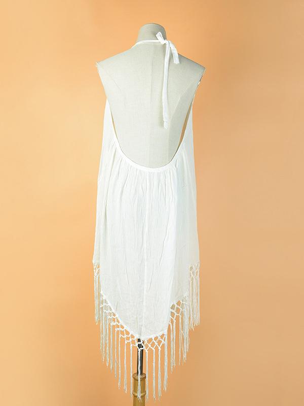 Sexy Backless Tasseled Dresses Overall