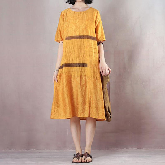 Casual Loose Short Sleeve Round Neck Dress