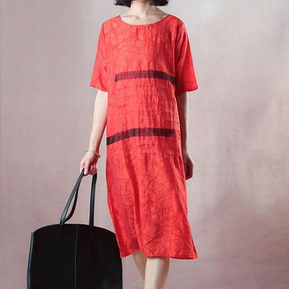 Casual Loose Short Sleeve Round Neck Dress