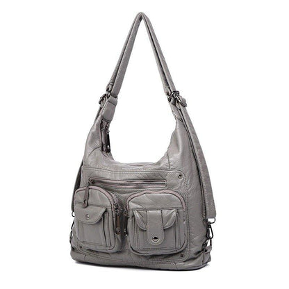 Multi-pockets Backpack Solid Multi-carry Crossbody Bag