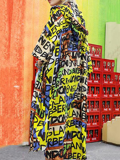 Loose Oversize Letter Cool Sun Protection Coat