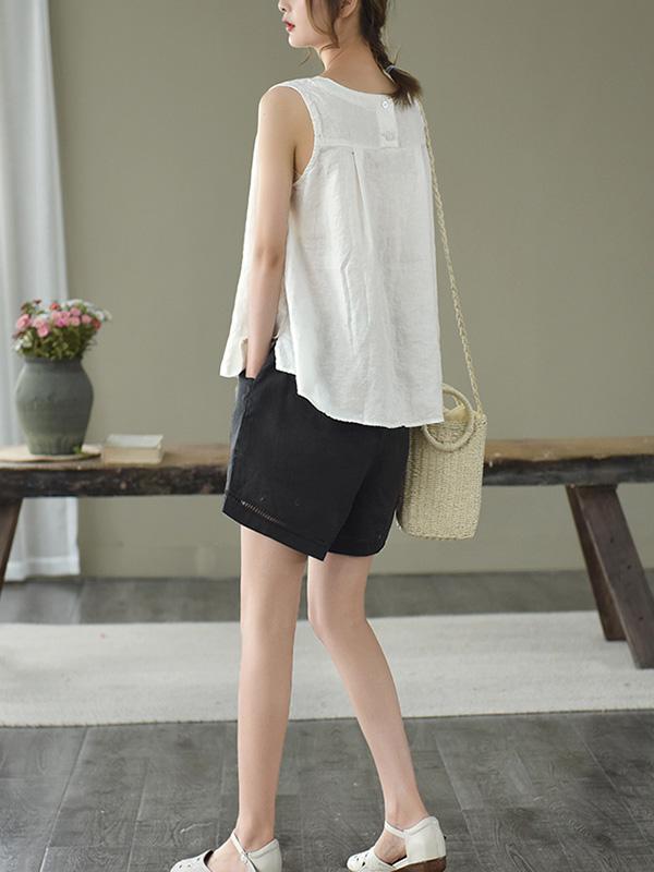 Original Solid Sleeveless Round-Neck Vest