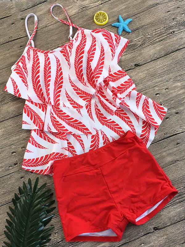 Retro Multi-Layered Tankini Swimwear