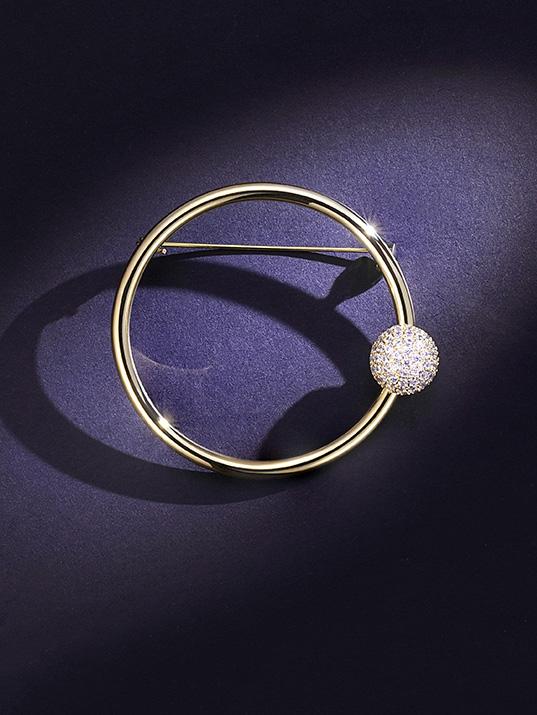 Round Succinct Brooch