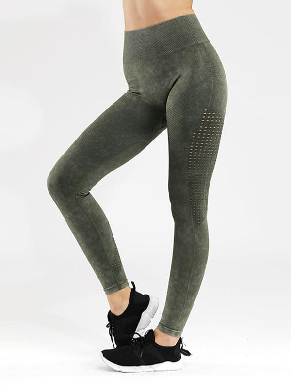 Sexy Quick Dry Solid Hollow Yoga Leggings