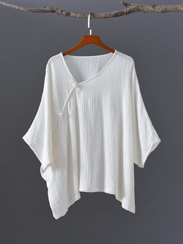 Vintage Solid Irregularity T-Shirts Tops