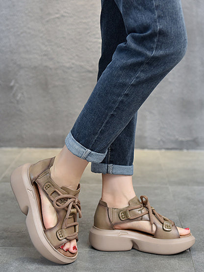 Original Casual Tied Hollow Platform Shoes