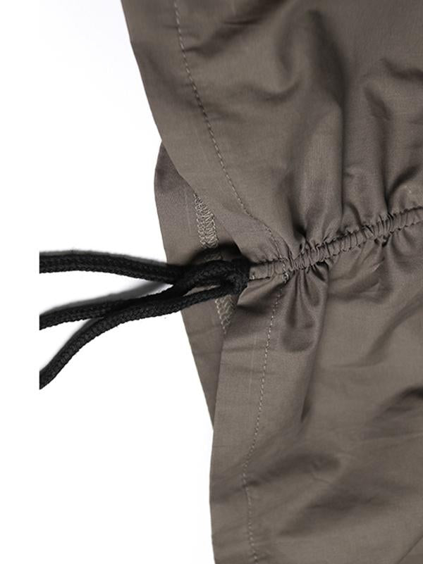 Retro False Two Split-joint Drawstring Sweatshirt Dress