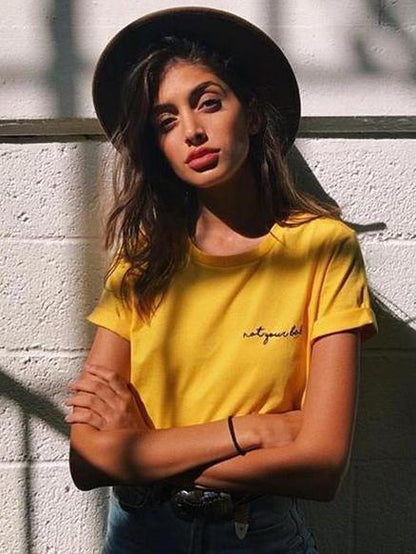 Casual Loose Letter Round-neck T-shirt