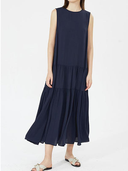 Casual Round-neck Sleeveless Long Dress