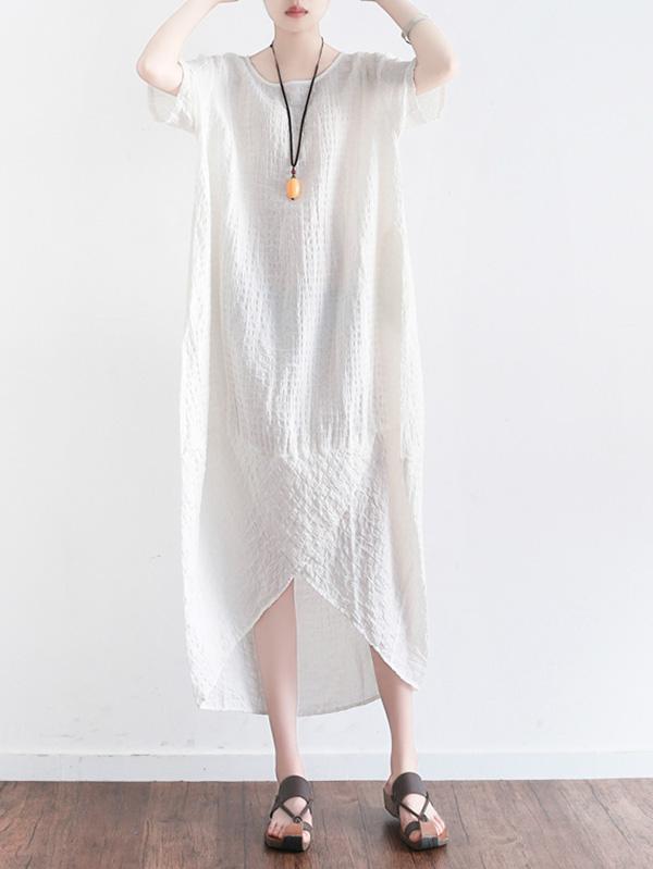 Summer Jacquard Split-joint Split-front Long Dress