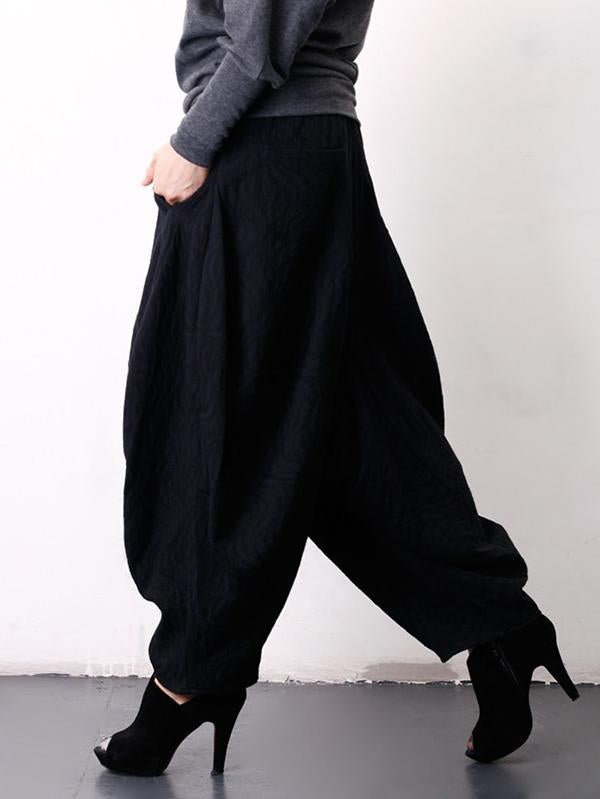 Loose Vintage Bloomers Ramie Cotton Linen Pants