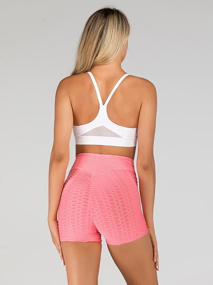 Solid High Waist Fitness Sports Shorts