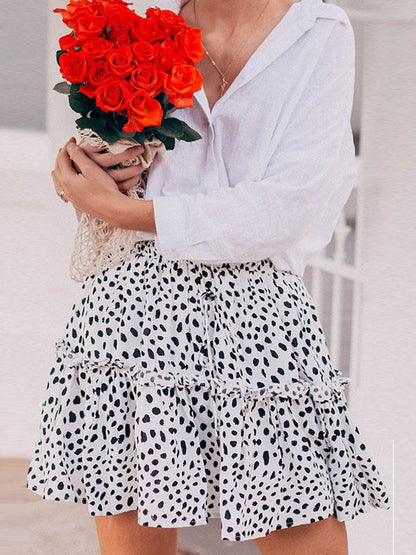 Printed A-line Ruffled Skirts Bottoms