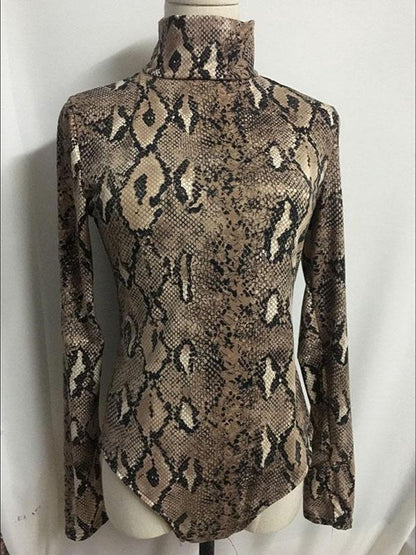 Snake Pattern Wrap Jumpsuits