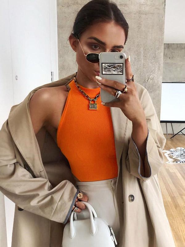 Solid Color Sexy Wrap Sleeveless Bodysuits