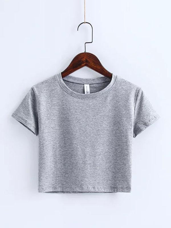 Casual Wrap Solid Sports T-Shirts Tops