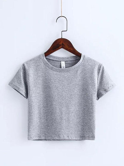 Casual Wrap Solid Sports T-Shirts Tops