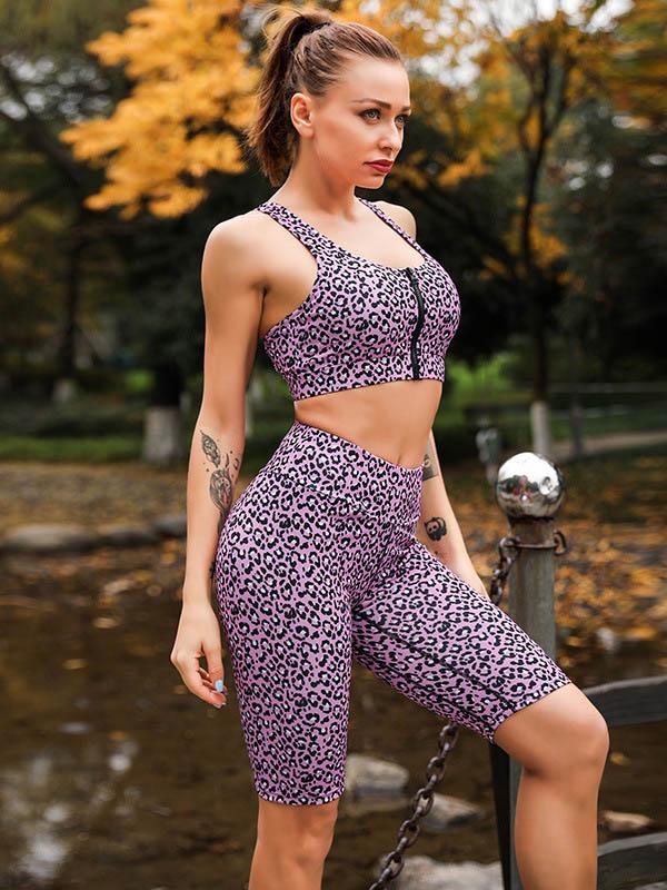 Leopard Printed Five-Cent Yoga Leggings
