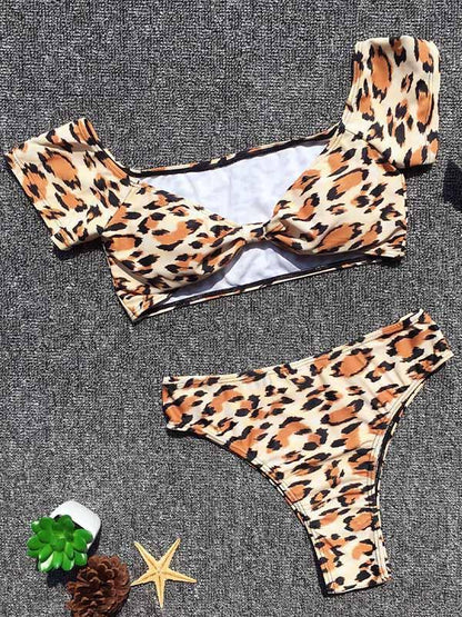 Leopard High Waist Bikinis Swimwear