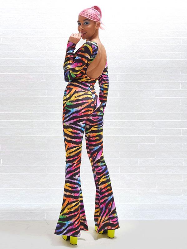 Street Casual Multicolour Printed Jumpsuits