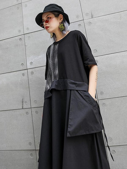 Loose Oversize Split-joint  Short Sleeves Dress