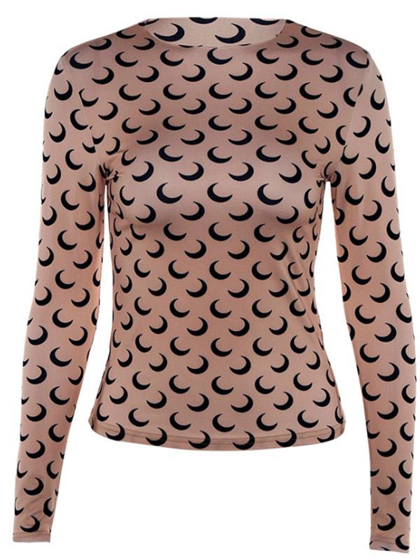 Printed Round-neck Long Sleeve Tee&Tank