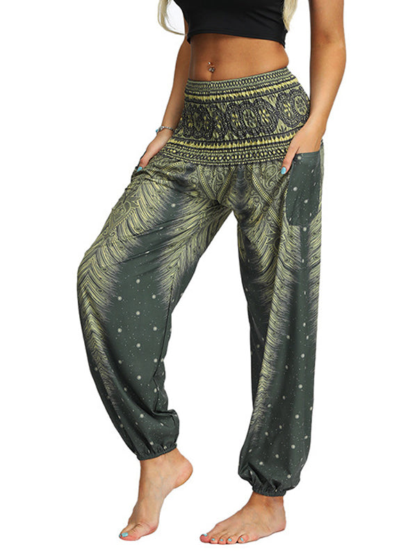 Bohemia Loose Printed Elastics Knickerbockers& Yoga Pants