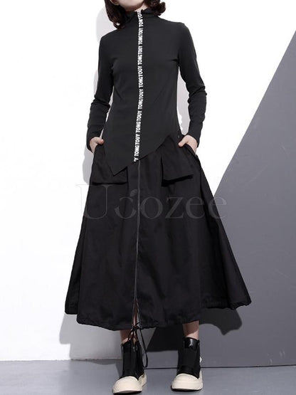 Letter Printed High-neck Bottoming T-shirt