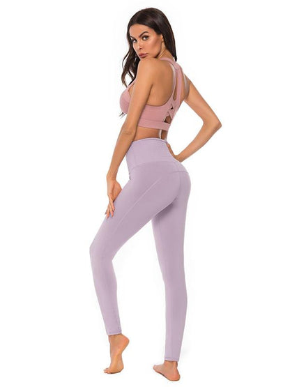 Wide Waistband Solid Yoga Leggings