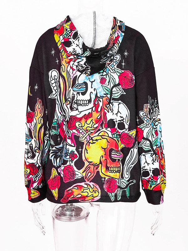 Digital Floral Printed Sports Sweatshirt