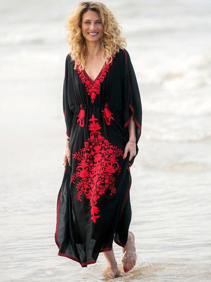 Embroidered Vacation Long Dress