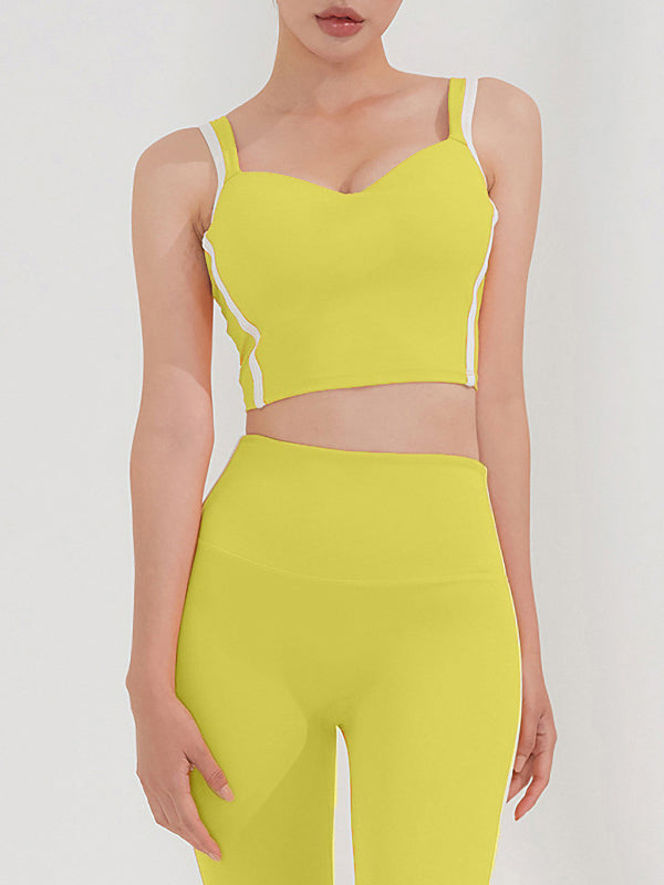 Contrast Color Split-Joint Sports Bra